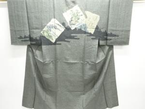 アンティーク　日本三景模様男物長襦袢